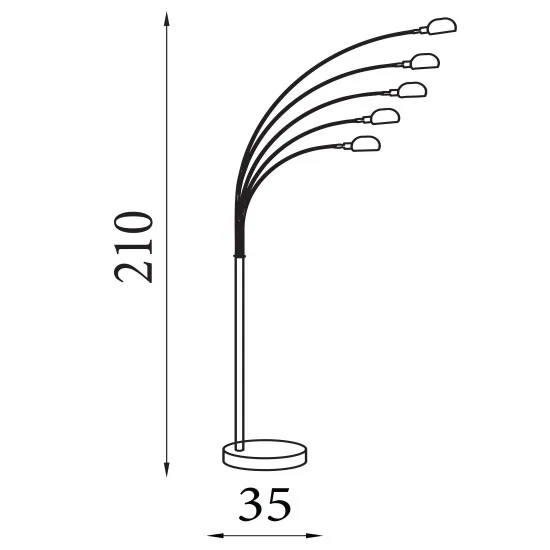 Searchlight Giraffe króm-fehér állólámpa (SL-3085-5CC) E14 5 izzós IP20
