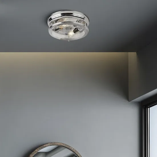 Searchlight Glasgow króm fürdőszobai mennyezeti lámpa (SL-5182CC) E27 2 izzós IP44