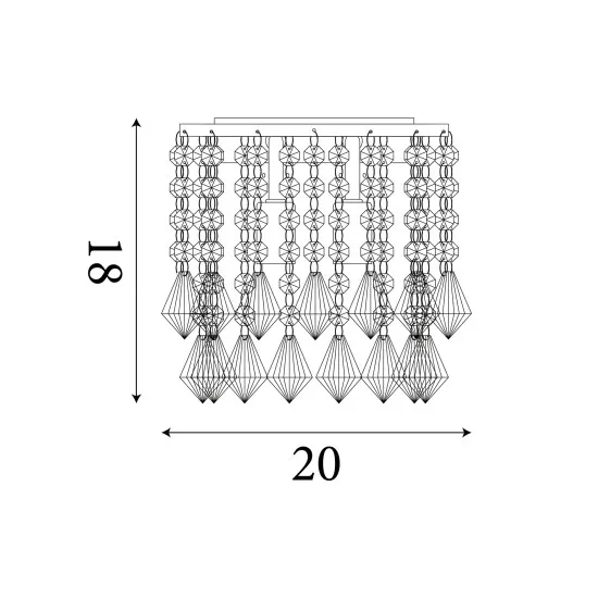 Searchlight Hanna króm kristály fali lámpa (SL-3302-2CC) G9 2 izzós