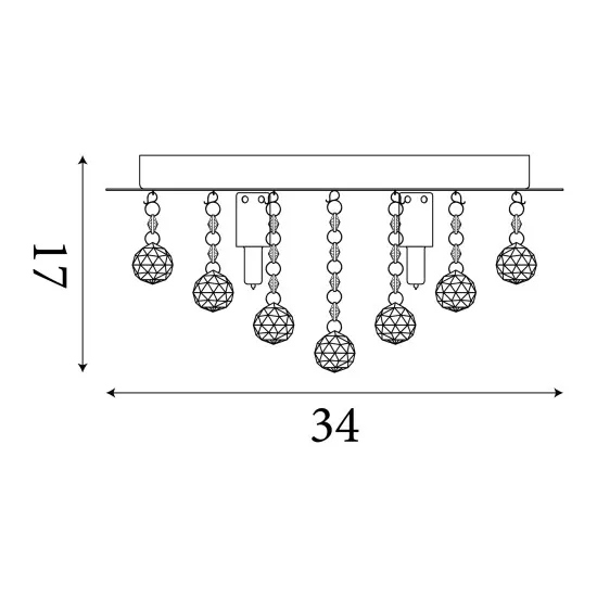 Searchlight Hanna króm kristály mennyezeti lámpa (SL-6404-4CC) G9 4 izzós