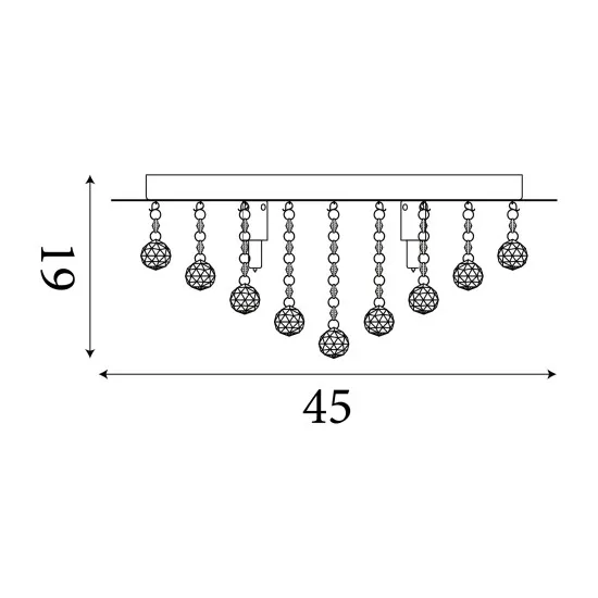 Searchlight Hanna króm kristály mennyezeti lámpa (SL-6406-6CC) G9 6 izzós