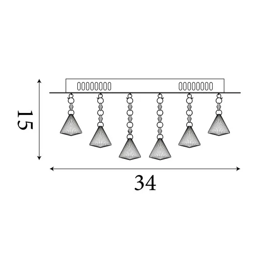 Searchlight HANNA króm kristály mennyezeti lámpa (SL-7304-4CC) G9 4 izzós