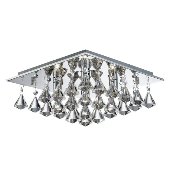 Searchlight HANNA króm kristály mennyezeti lámpa (SL-7304-4CC) G9 4 izzós