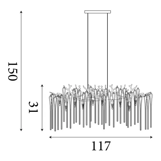 Searchlight Heritage arany függesztett lámpa (SL-10425-10GO) G9 10 izzós IP20