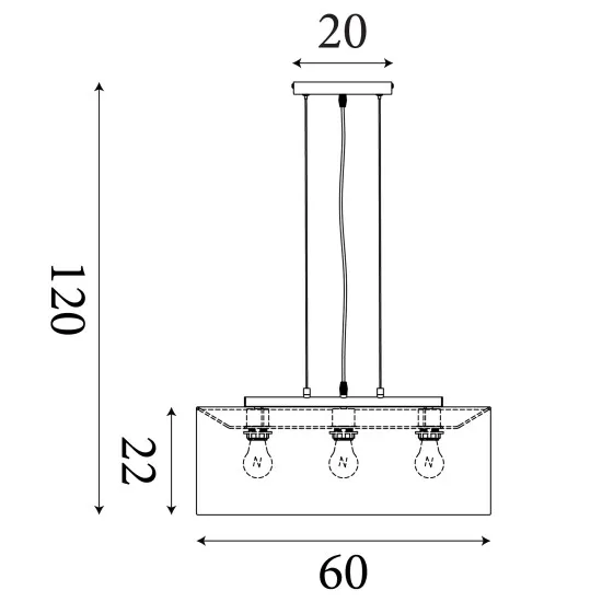Searchlight Hessian fekete függesztett lámpa (SL-30503-3BK) E27 3 izzós IP20