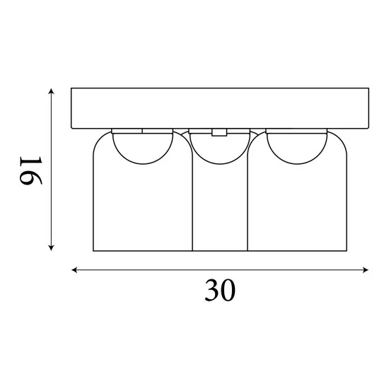 Searchlight Highball sárgaréz fürdőszobai LED mennyezeti lámpa (SL-23083-3SB) LED 3 izzós IP44