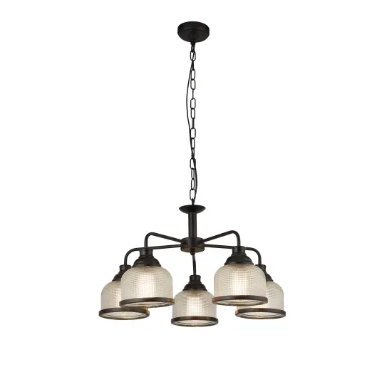 Searchlight Highworth fekete-átlátszó csillár (SL-1685-5BK) E27 5 izzós IP20