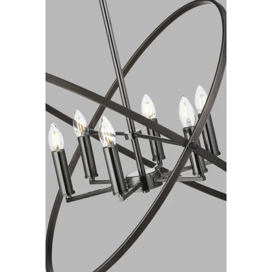 Searchlight Hoopla fekete függesztett lámpa (SL-8246-6PW) E14 6 izzós IP20