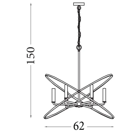 Searchlight Hoopla fekete függesztett lámpa (SL-8246-6PW) E14 6 izzós IP20