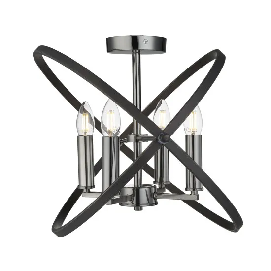 Searchlight Hoopla fekete mennyezeti lámpa (SL-8344-4PW) E14 4 izzós IP20