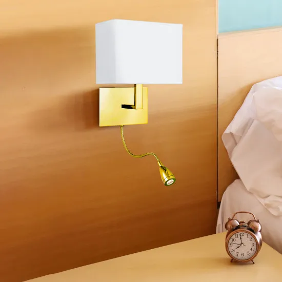 Searchlight Hotel sárgaréz olvasólámpás fali lámpa (SL-6519SB) E27 1 izzós IP20