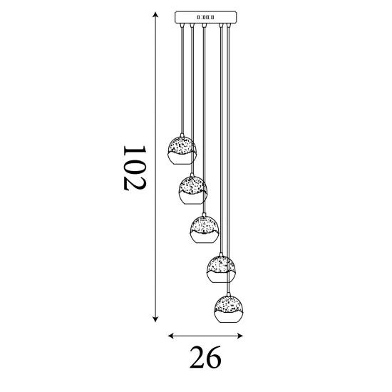 Searchlight Ice Ball króm LED függesztett lámpa (SL-7355-5CC) LED 5 izzós IP20