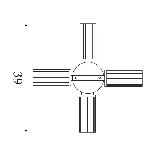 Searchlight Imperial fekete fürdőszobai mennyezeti lámpa (SL-29984BK) G9 4 izzós IP44
