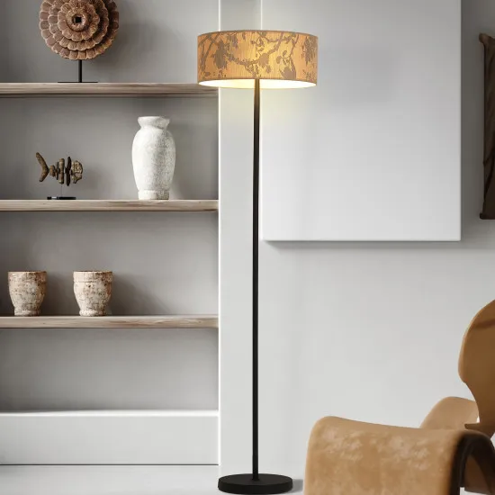 Searchlight Isla fekete-barna állólámpa (SL-47812NA) E27 3 izzós IP20