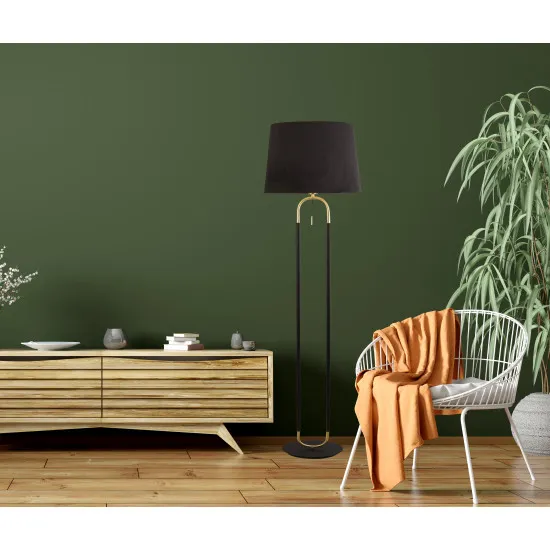 Searchlight Jazz fekete-sárgaréz állólámpa (SL-41432SB) E27 1 izzós IP20