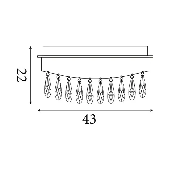 Searchlight Jewel arany-átlátszó LED kristály mennyezeti lámpa (SL-19211-1GO) LED 1 izzós IP20