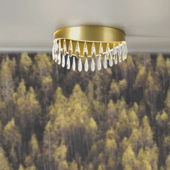 Searchlight Jewel arany-átlátszó LED kristály mennyezeti lámpa (SL-19211-1GO) LED 1 izzós IP20