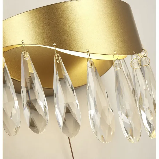 Searchlight Jewel arany-átlátszó LED kristály fali lámpa (SL-19211-2GO) LED 1 izzós IP20