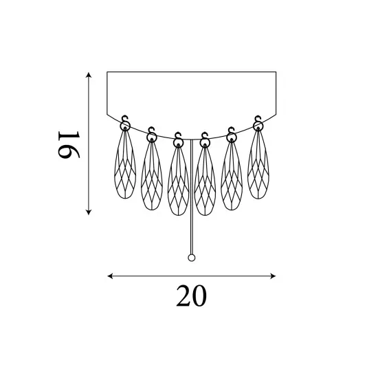 Searchlight Jewel arany-átlátszó LED kristály fali lámpa (SL-19211-2GO) LED 1 izzós IP20