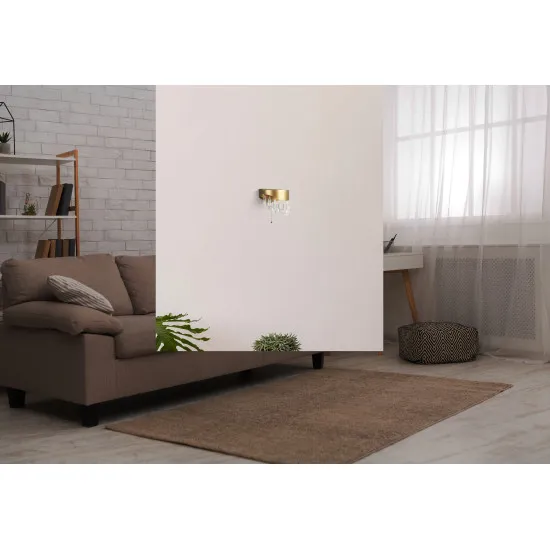 Searchlight Jewel arany-átlátszó LED kristály fali lámpa (SL-19211-2GO) LED 1 izzós IP20