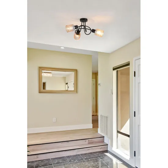 Searchlight Knot borostyán-fekete mennyezeti lámpa (SL-23603-3BK) E14 3 izzós IP20