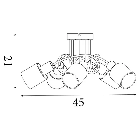Searchlight Knot borostyán-fekete mennyezeti lámpa (SL-23605-5BK) E14 5 izzós IP20