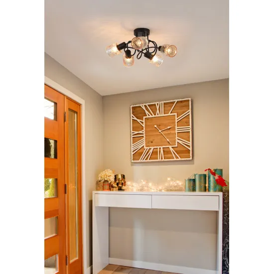 Searchlight Knot borostyán-fekete mennyezeti lámpa (SL-23605-5BK) E14 5 izzós IP20