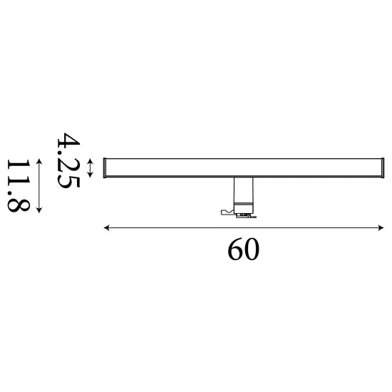 Searchlight Kos fekete fürdőszobai LED tükörmegvilágító lámpa (SL-17004-60BK) LED 1 izzós IP44