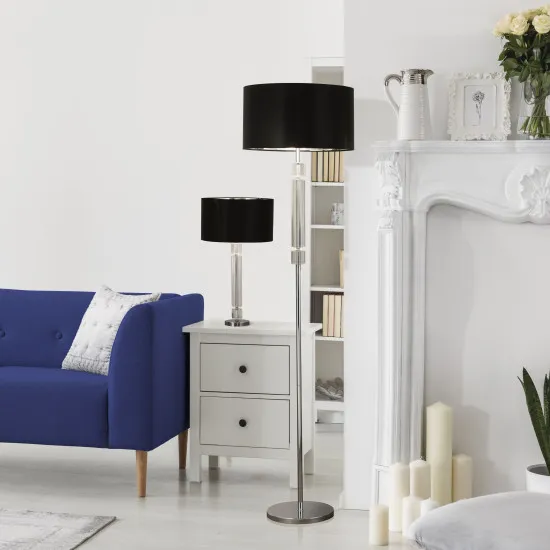 Searchlight Kylie króm-fekete asztali lámpa (SL-9387CC) E27 1 izzós IP20