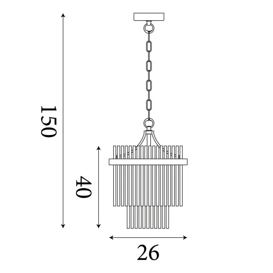 Searchlight Lara arany-átlátszó függesztett lámpa (SL-11200-1GO) E27 1 izzós IP20