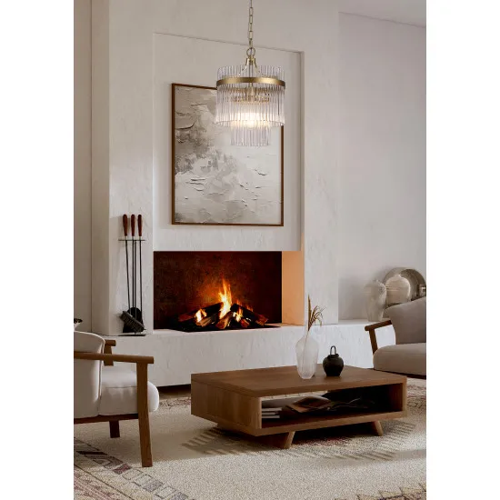 Searchlight Lara arany-átlátszó függesztett lámpa (SL-11200-1GO) E27 1 izzós IP20