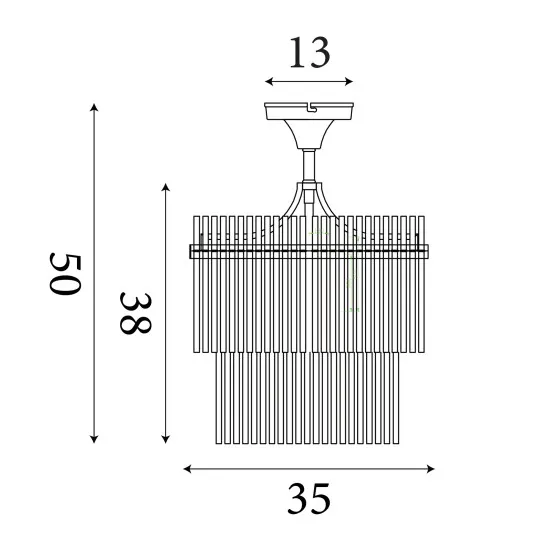 Searchlight Lara arany-átlátszó mennyezeti lámpa (SL-11300-3GO) E14 3 izzós IP20
