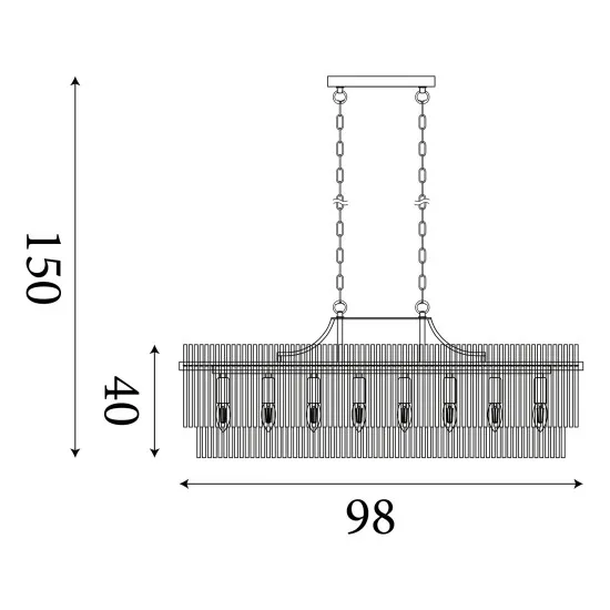 Searchlight Lara arany-átlátszó függesztett lámpa (SL-11400-8GO) E14 8 izzós IP20