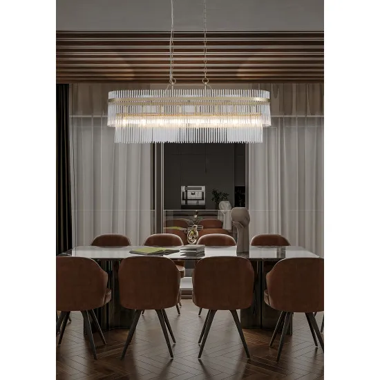 Searchlight Lara arany-átlátszó függesztett lámpa (SL-11400-8GO) E14 8 izzós IP20