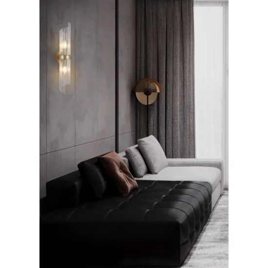 Searchlight Lara arany-átlátszó falikar (SL-11500-2GO) E14 2 izzós IP20