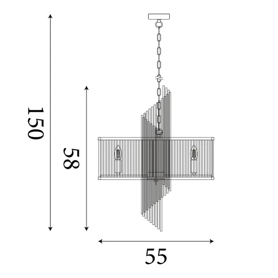 Searchlight Lara arany-átlátszó függesztett lámpa (SL-11600-6GO) E14 6 izzós IP20
