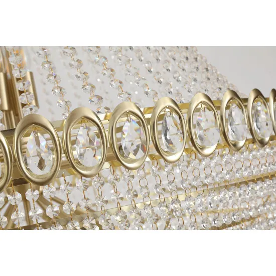 Searchlight Louis Phillipe sárgaréz-átlátszó csillár (SL-1711-102SB) E14 28 izzós IP20