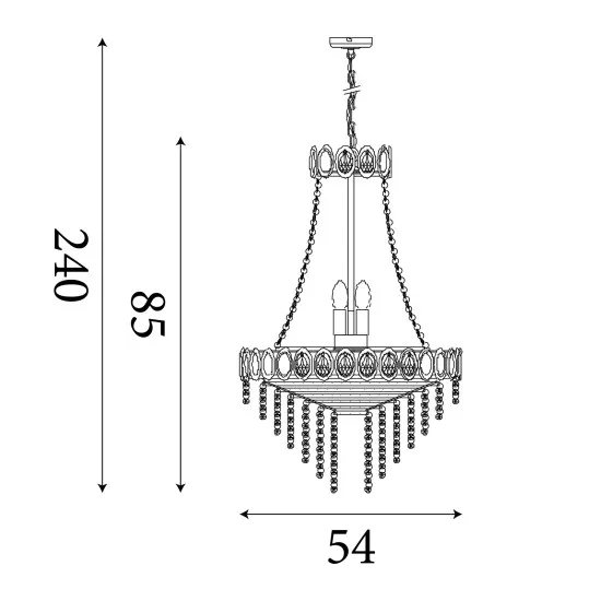 Searchlight Louis Phillipe sárgaréz-átlátszó csillár (SL-1711-11SB) E14 11 izzós IP20