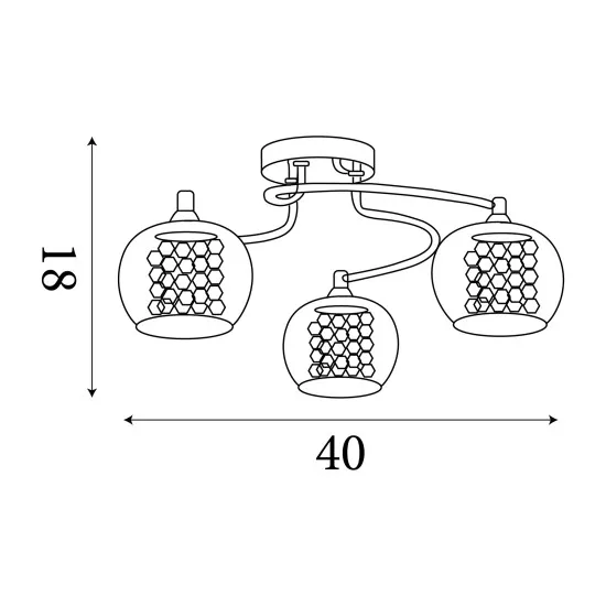 Searchlight Lovell króm mennyezeti lámpa (SL-60445-3SM) G9 3 izzós IP20
