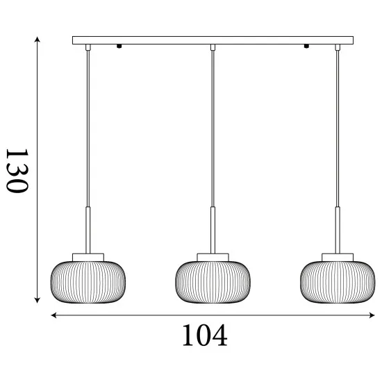 Searchlight Lumina fekete-fehér függesztett lámpa (SL-10271-3BK) E27 3 izzós IP20