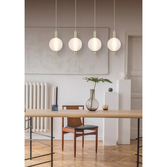 Searchlight Luminique sárgaréz LED függesztett lámpa (SL-69410-4SB) LED 4 izzós IP20