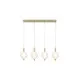 Searchlight Luminique sárgaréz LED függesztett lámpa (SL-69410-4SB) LED 4 izzós IP20