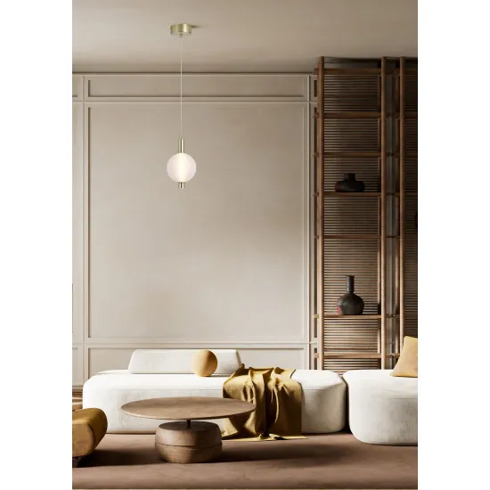 Searchlight Luminique sárgaréz LED függesztett lámpa (SL-69410SB) LED 1 izzós IP20