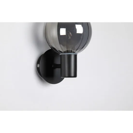 Searchlight Luminsphere fekete-füstszínű fürdőszobai fali lámpa (SL-30506BK) G9 1 izzós IP44