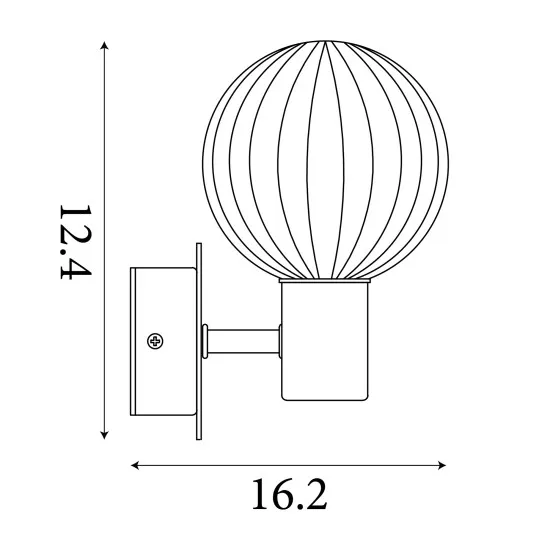 Searchlight Luminsphere fekete-füstszínű fürdőszobai fali lámpa (SL-30506BK) G9 1 izzós IP44
