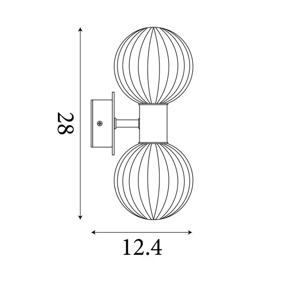Searchlight Luminsphere fekete-füstszínű fürdőszobai fali lámpa (SL-30507BK) G9 2 izzós IP44