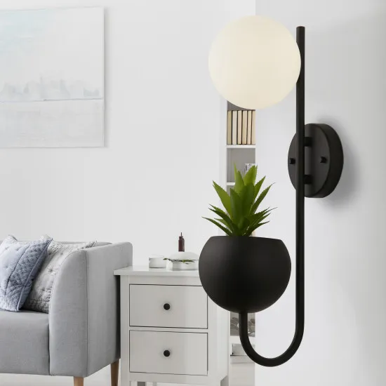 Searchlight Lunar fekete falikar (SL-61220BK) G9 1 izzós IP20