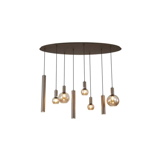 Searchlight Lyon kávébarna függesztett lámpa (SL-76318-8LT) E27+GU10 8 izzós IP20