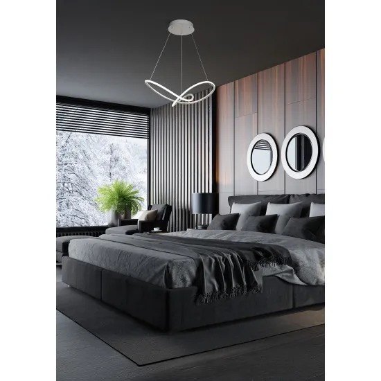 Searchlight Magic ezüst-fehér LED függesztett lámpa (SL-4841SS) LED 1 izzós IP20