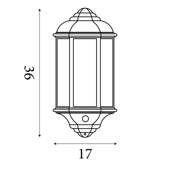 Searchlight Maine fekete mozgásérzékelős kültéri fali lámpa (SL-280BK-PIR) E27 1 izzós IP44